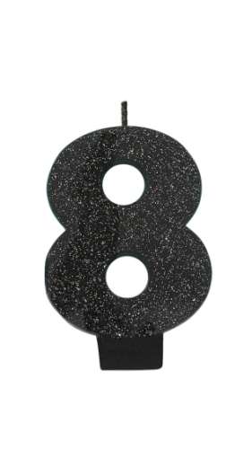 Sparkly Black Candle - No 8